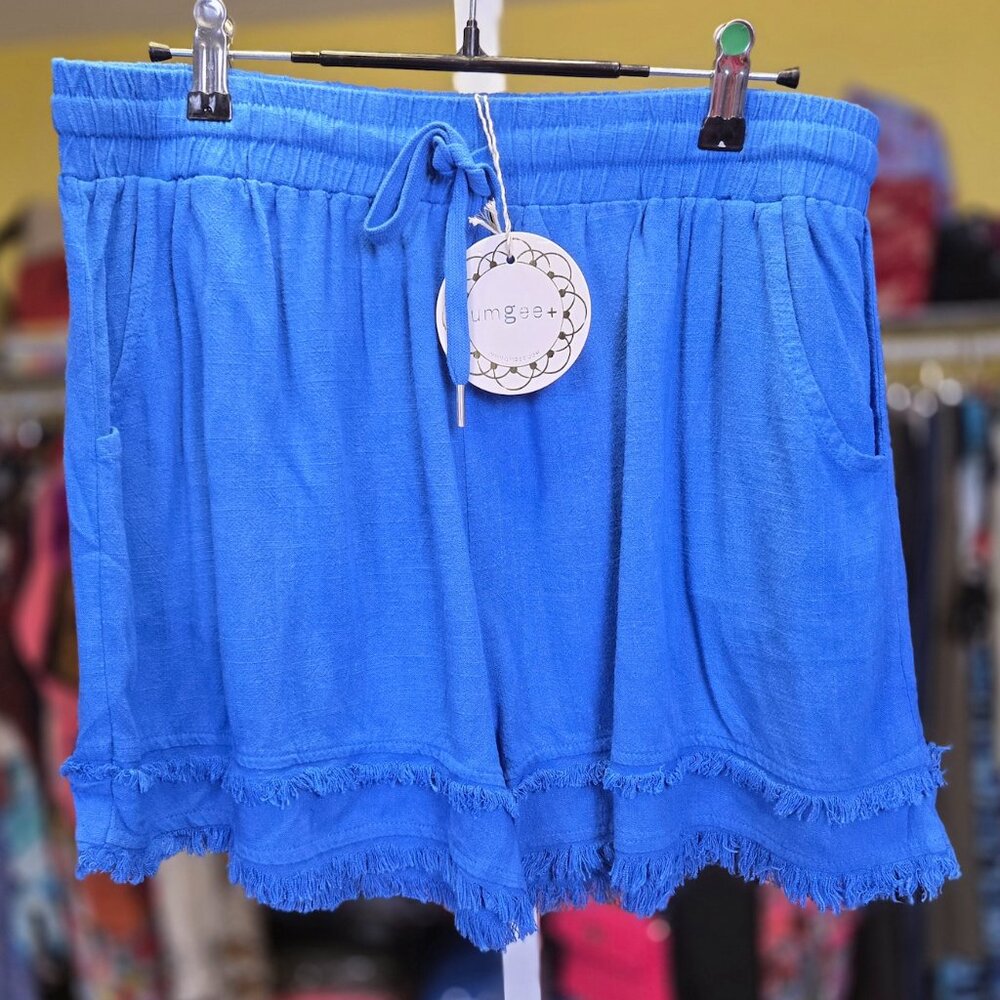 Umgee Linen Blend Elastic Waist Shorts